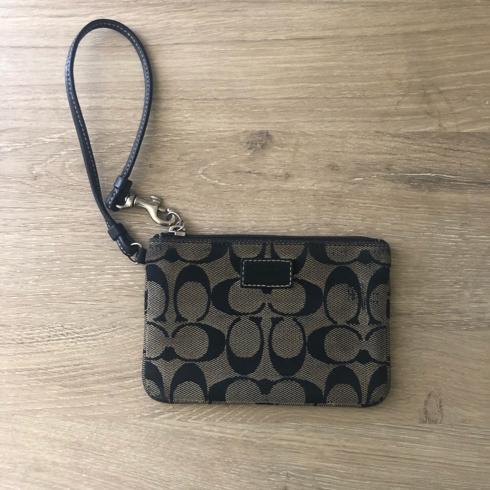 Coach black wristlet